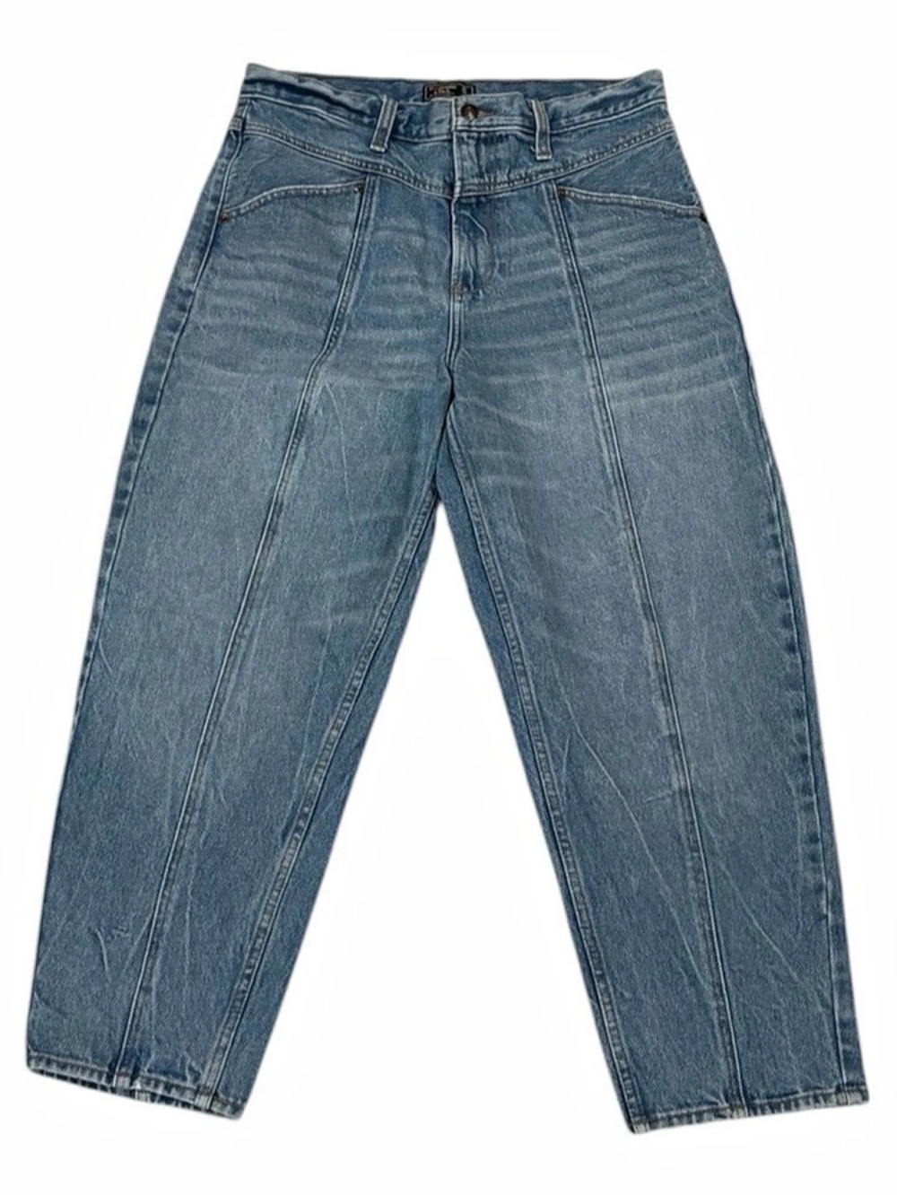 Abercrombie & Fitch Seamed Front High Rise Barrel Mom Jeans 31/12 R